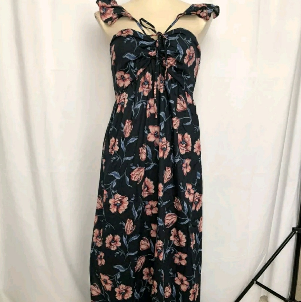 Spaghetti strapped long floral dress